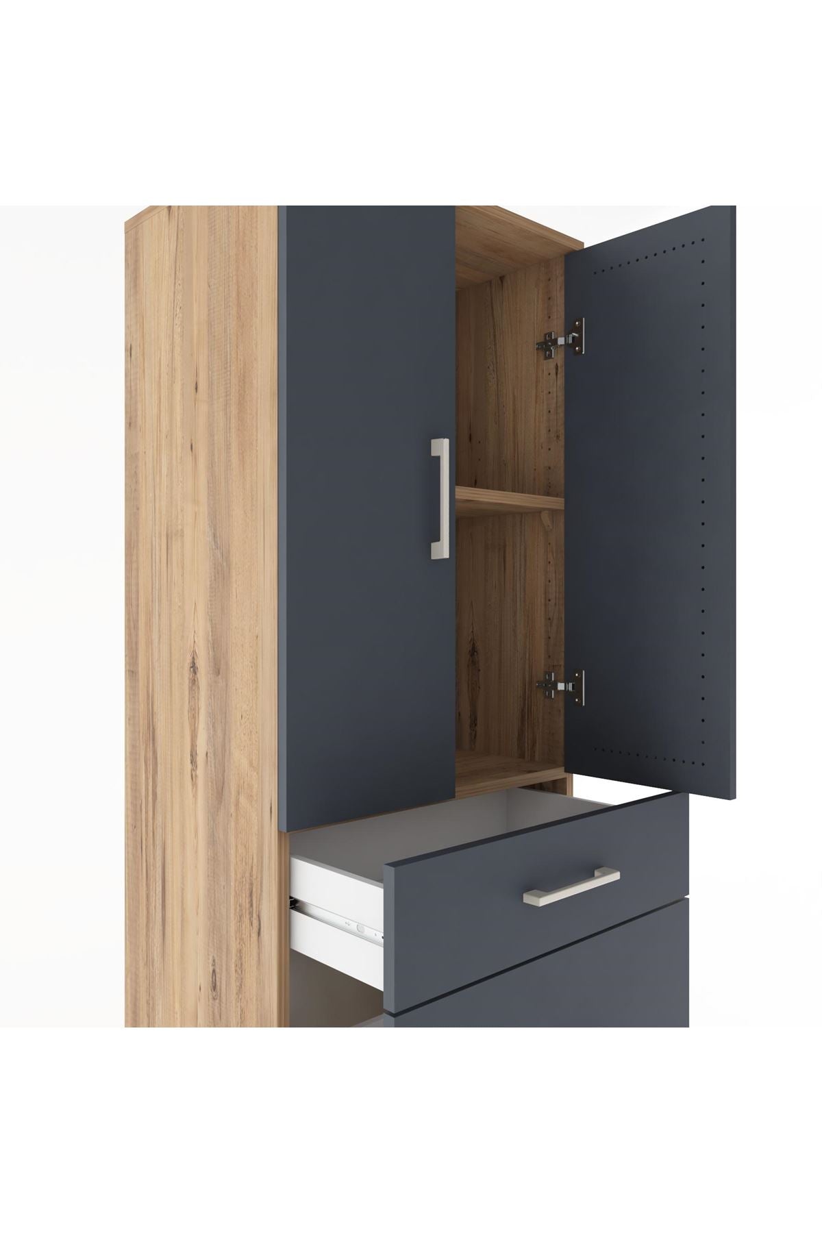 Hyperion Dolap 2 Raflı 3 Çekmeceli 2 Kapaklı 60x44x182 - S56M020V8B