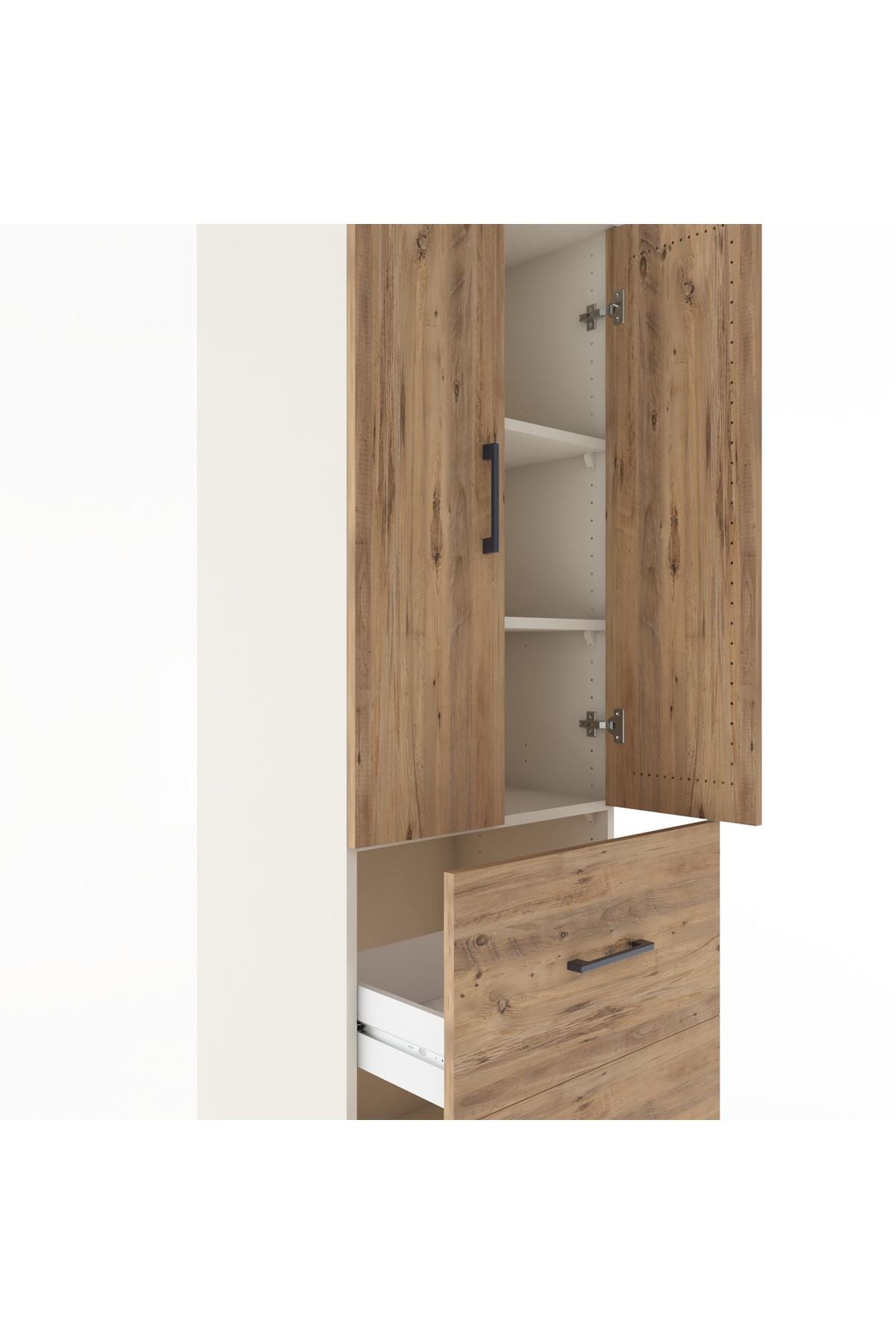 Hyperion Dolap 3 Raflı 2 Çekmeceli 2 Kapaklı 60x44x182 - S56M021V3B