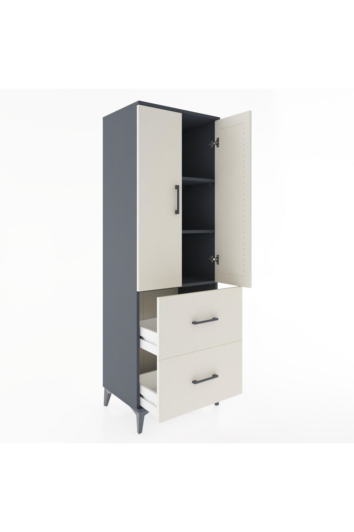 Hyperion Dolap 3 Raflı 2 Çekmeceli 2 Kapaklı 60x44x182 - S56M021V4B