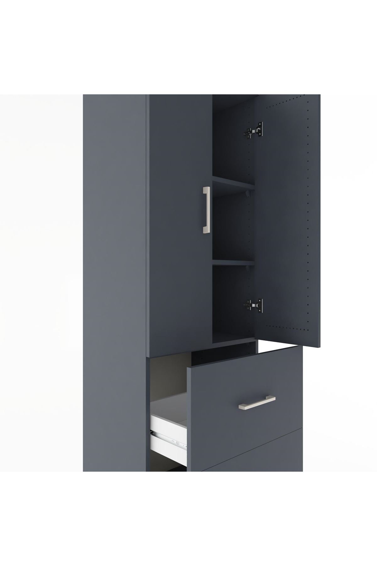 Hyperion Dolap 3 Raflı 2 Çekmeceli 2 Kapaklı 60x44x182 - S56M021V5B
