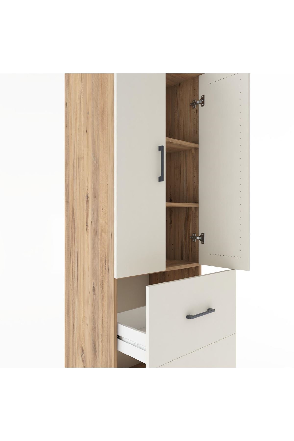Hyperion Dolap 3 Raflı 2 Çekmeceli 2 Kapaklı 60x44x182 - S56M021V7B