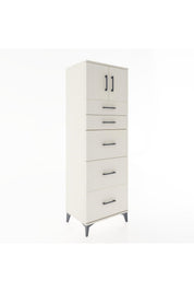 Hyperion Dolap Tek Raflı 5 Çekmeceli 2 Kapaklı 60x44x182 - S56M022V1B