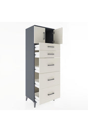 Hyperion Dolap Tek Raflı 5 Çekmeceli 2 Kapaklı 60x44x182 - S56M022V4B