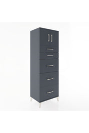 Hyperion Dolap Tek Raflı 5 Çekmeceli 2 Kapaklı 60x44x182 - S56M022V5B