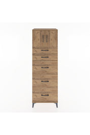 Hyperion Dolap Tek Raflı 5 Çekmeceli 2 Kapaklı 60x44x182 - S56M022V9B