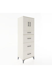 Hyperion Dolap Tek Raflı 4 Çekmeceli 2 Kapaklı 60x44x182 - S56M023V1B