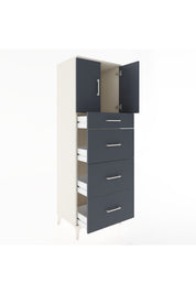 Hyperion Dolap Tek Raflı 4 Çekmeceli 2 Kapaklı 60x44x182 - S56M023V2B