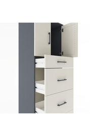 Hyperion Dolap Tek Raflı 4 Çekmeceli 2 Kapaklı 60x44x182 - S56M023V4B