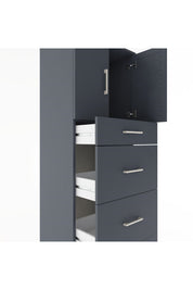 Hyperion Dolap Tek Raflı 4 Çekmeceli 2 Kapaklı 60x44x182 - S56M023V5B