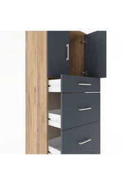 Hyperion Dolap Tek Raflı 4 Çekmeceli 2 Kapaklı 60x44x182 - S56M023V8B