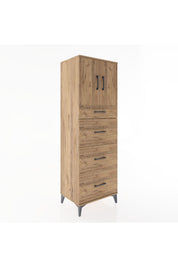 Hyperion Dolap Tek Raflı 4 Çekmeceli 2 Kapaklı 60x44x182 - S56M023V9B