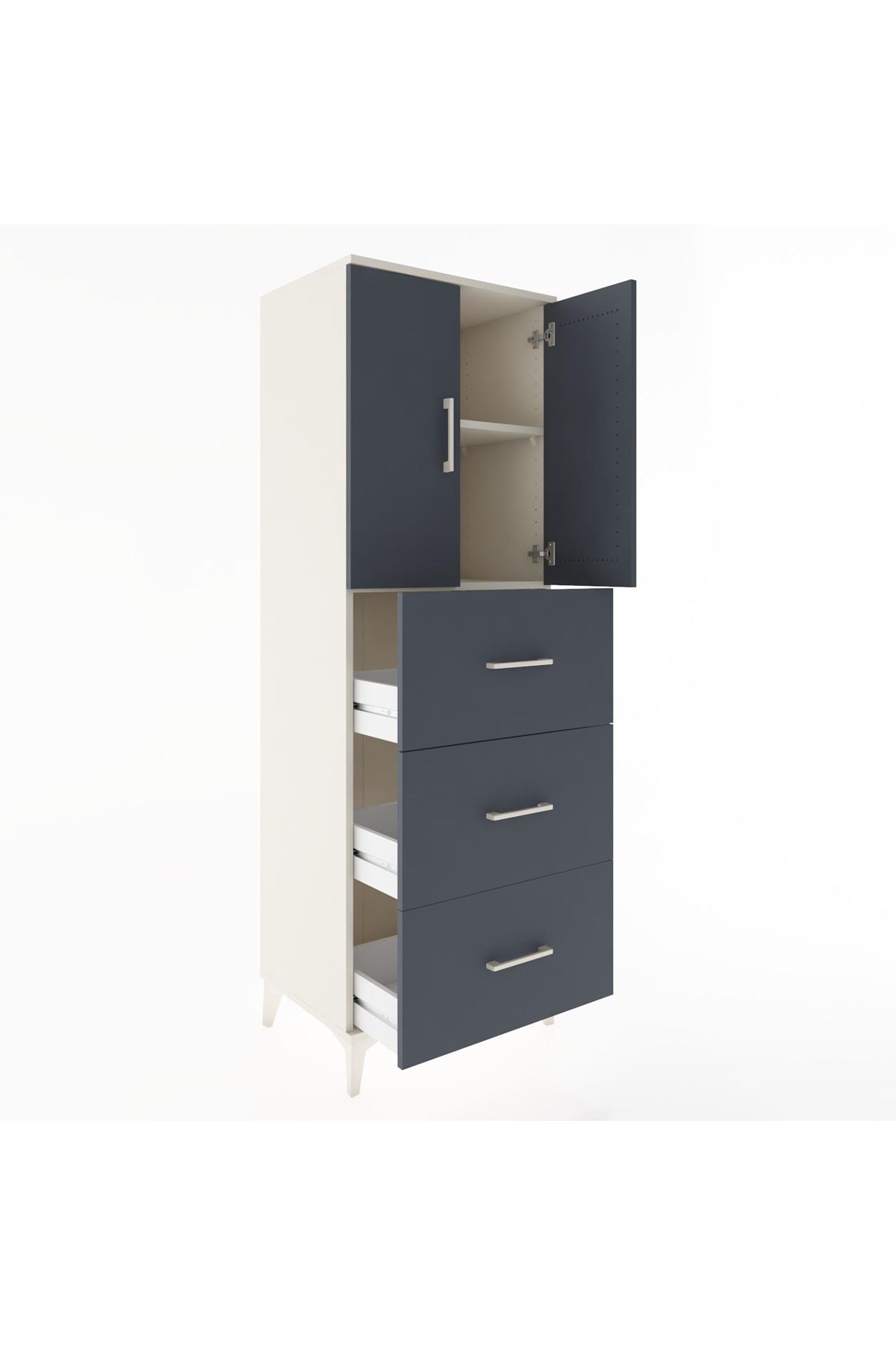 Hyperion Dolap 2 Raflı 3 Çekmeceli 2 Kapaklı 60x44x182 - S56M024V2B