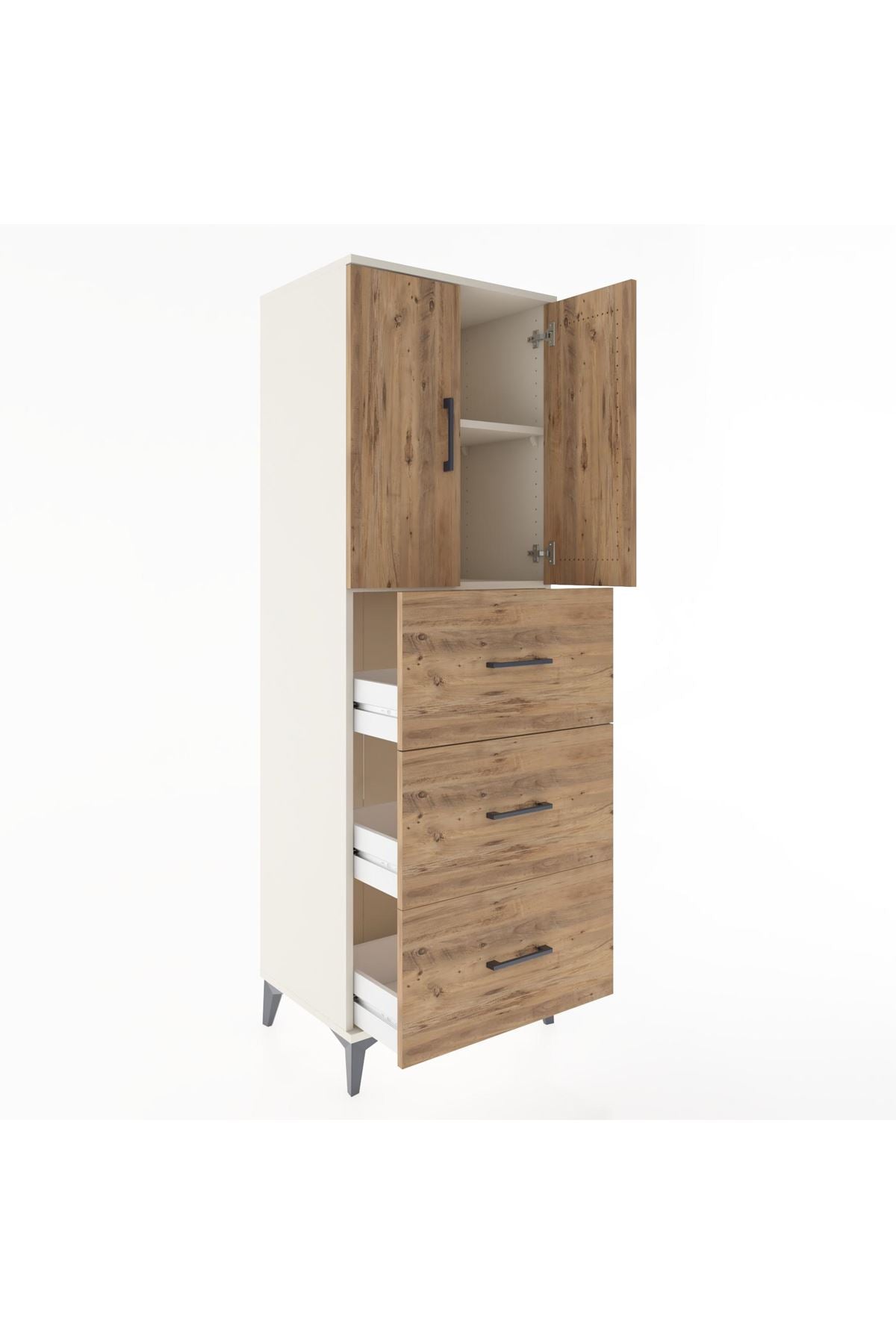 Hyperion Dolap 2 Raflı 3 Çekmeceli 2 Kapaklı 60x44x182 - S56M024V3B