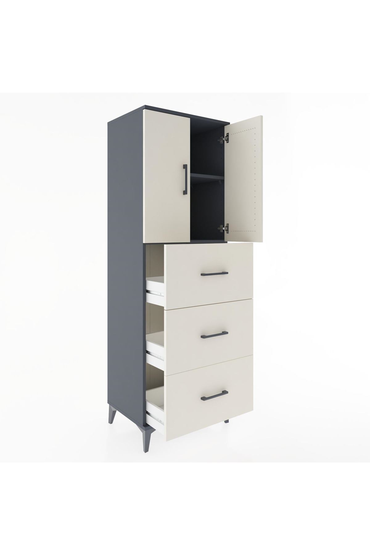 Hyperion Dolap 2 Raflı 3 Çekmeceli 2 Kapaklı 60x44x182 - S56M024V4B
