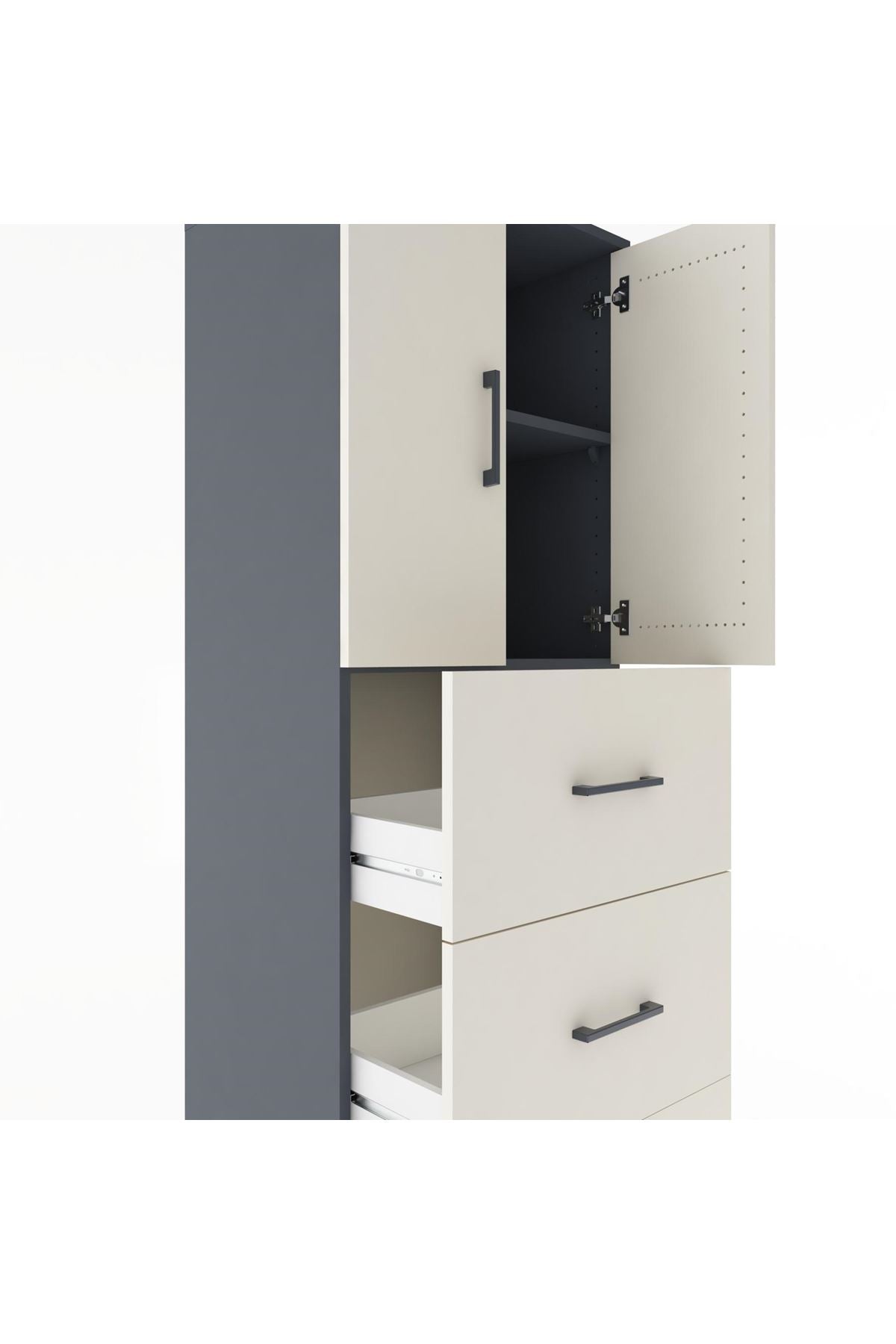 Hyperion Dolap 2 Raflı 3 Çekmeceli 2 Kapaklı 60x44x182 - S56M024V4B