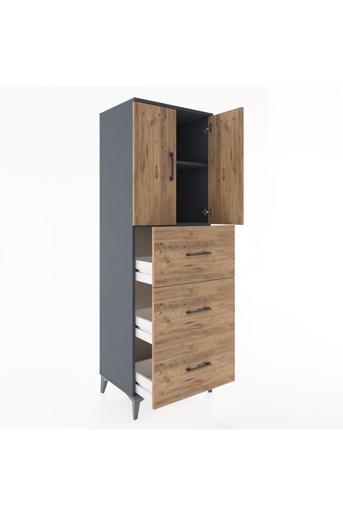 Hyperion Dolap 2 Raflı 3 Çekmeceli 2 Kapaklı 60x44x182 - S56M024V6B