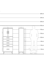 Arges Dolap 2 Raflı 5 Çekmeceli 2 Kapaklı 60x30x163 - S20M003V8A