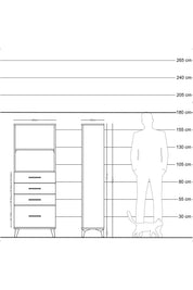 Arges Dolap 2 Raflı 4 Çekmeceli 60x30x163 - S20M006V3A