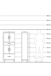 Arges Dolap 4 Raflı 2 Çekmeceli 4 Kapaklı 60x30x163 - S20M015V8A