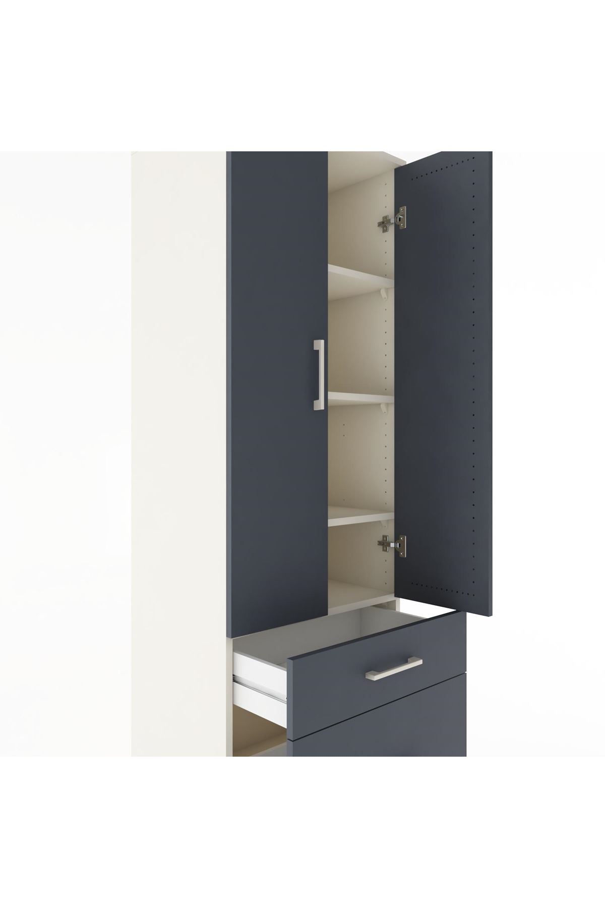 Hyperion Dolap 4 Raflı 2 Çekmeceli 2 Kapaklı 60x44x182 - S56M015V2B