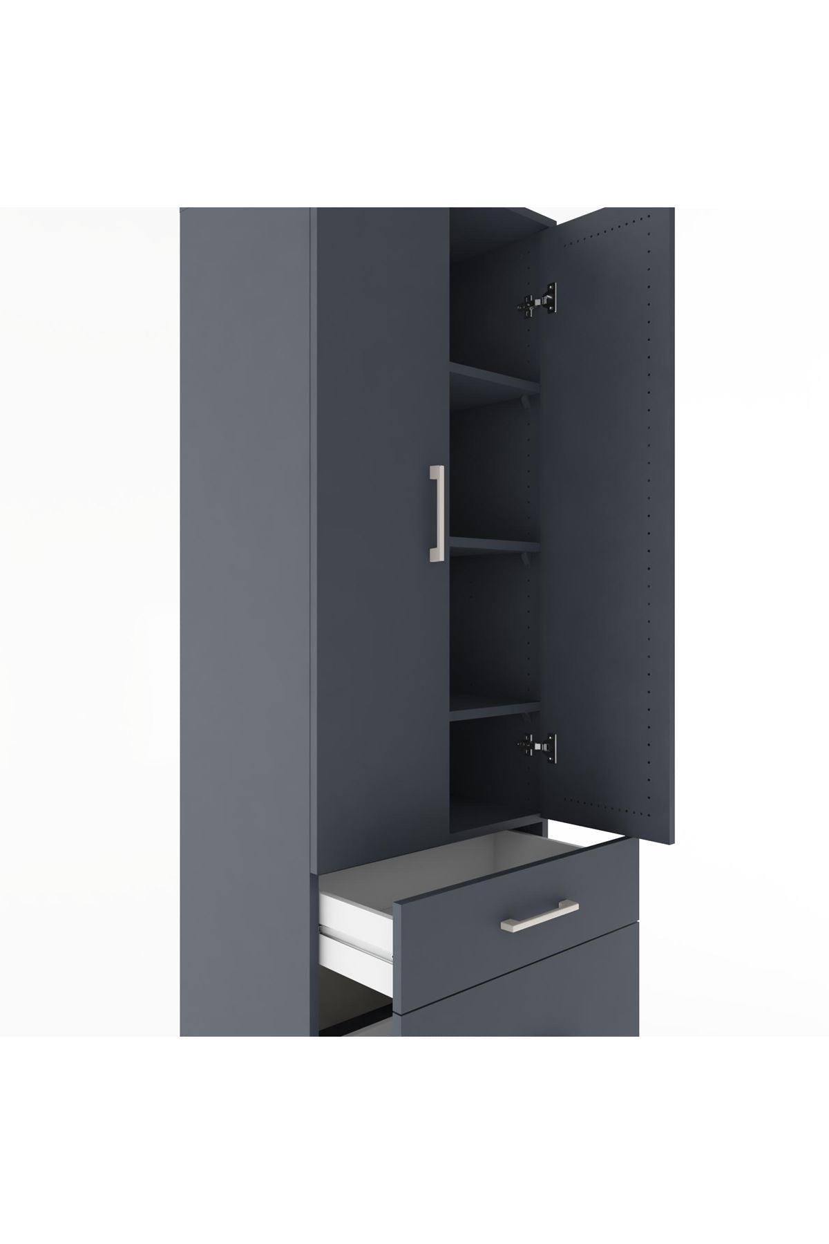 Hyperion Dolap 4 Raflı 2 Çekmeceli 2 Kapaklı 60x44x182 - S56M015V5B