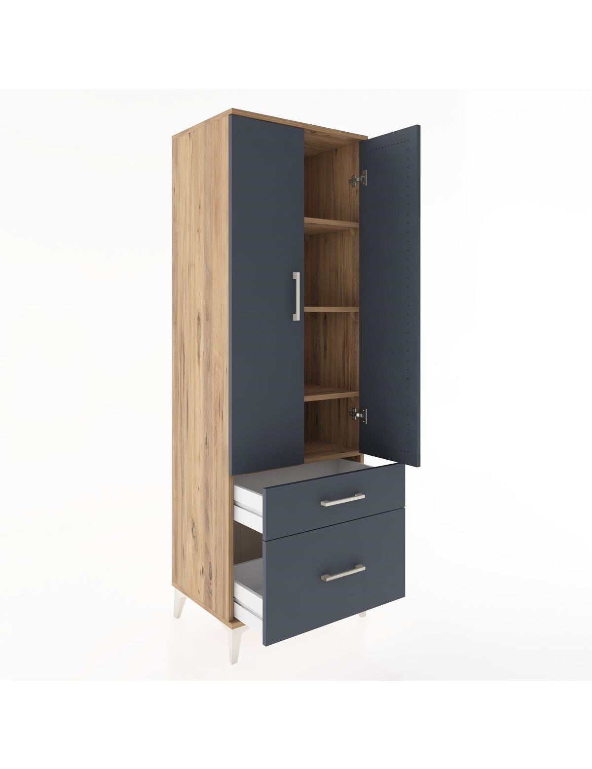 Hyperion Dolap 4 Raflı 2 Çekmeceli 2 Kapaklı 60x44x182 - S56M015V8B