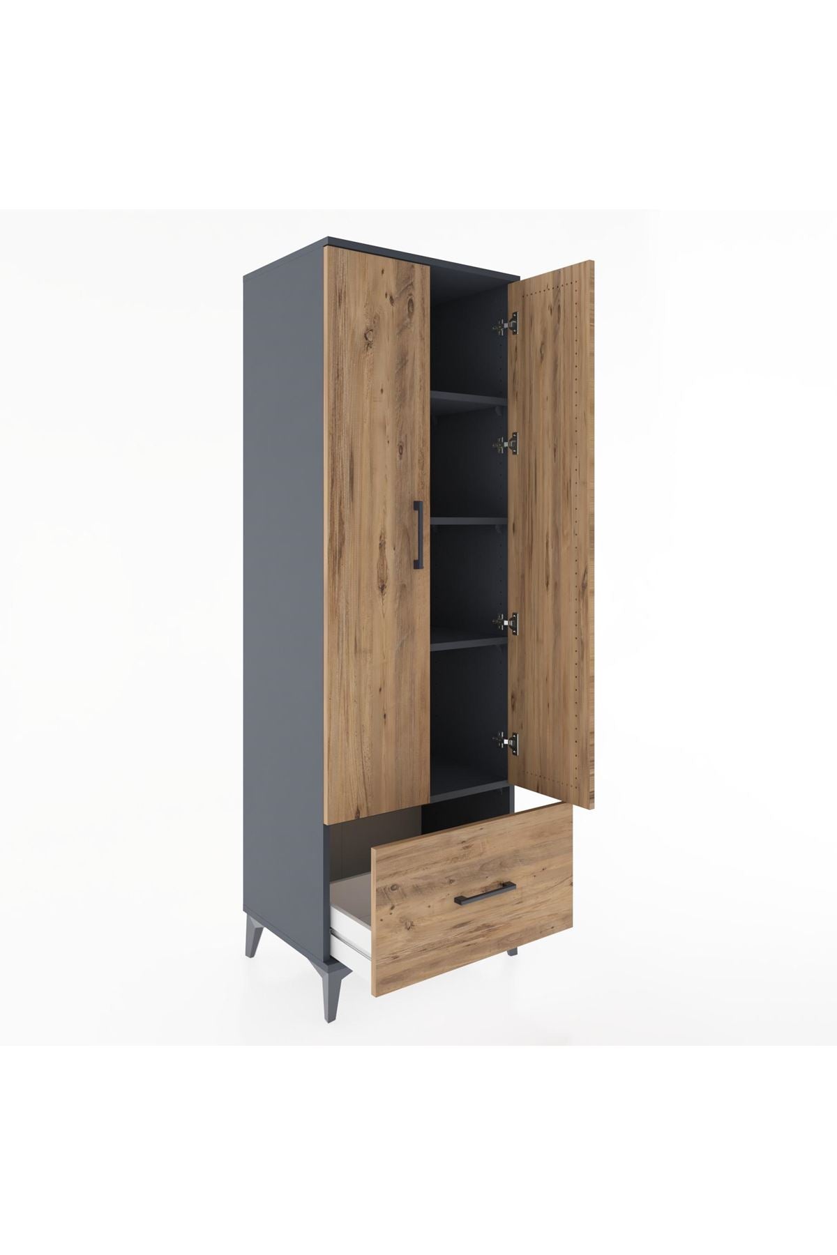 Hyperion Dolap 4 Raflı Tek Çekmeceli 2 Kapaklı 60x44x182 - S56M016V6B