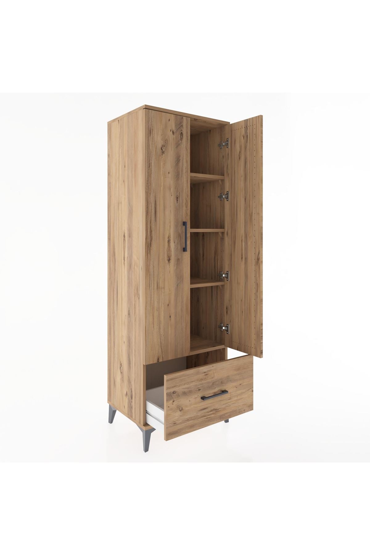 Hyperion Dolap 4 Raflı Tek Çekmeceli 2 Kapaklı 60x44x182 - S56M016V9B