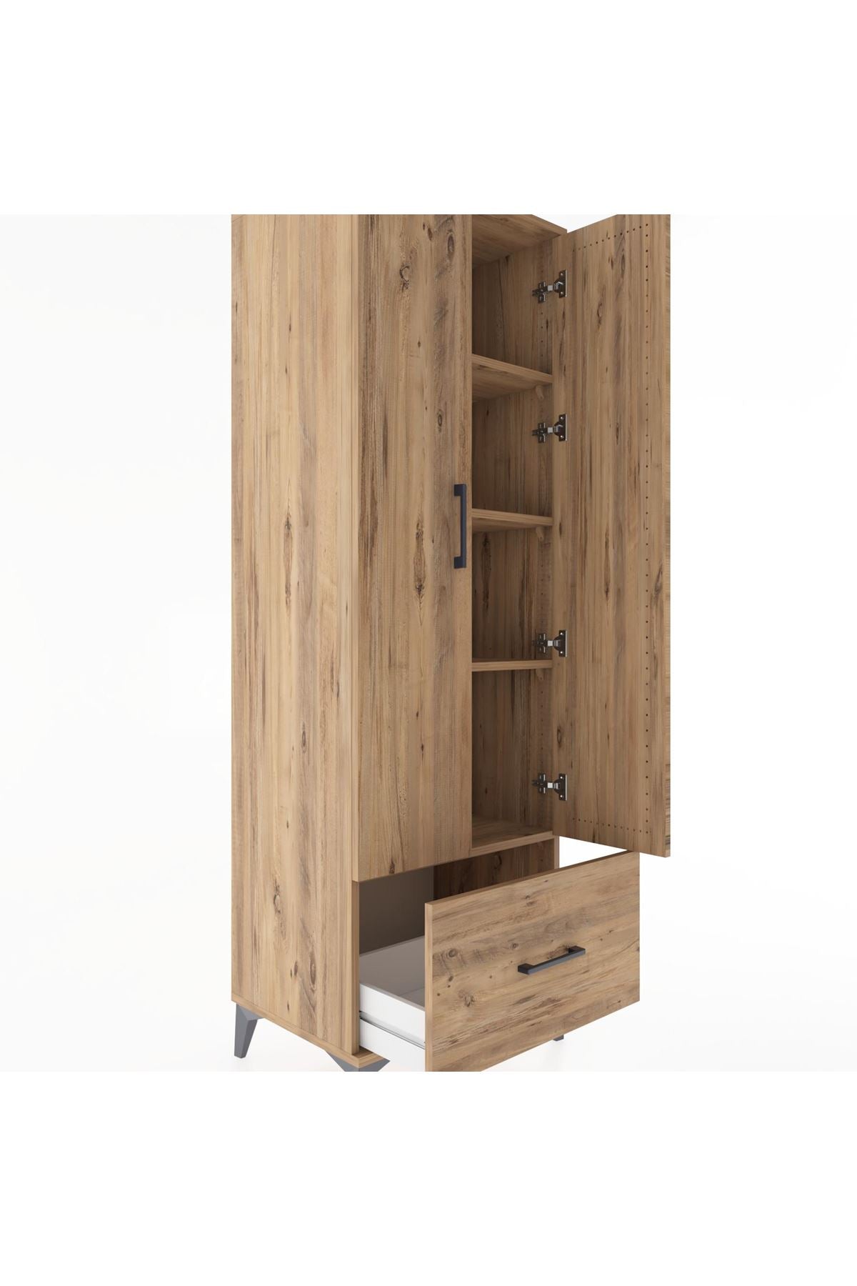 Hyperion Dolap 4 Raflı Tek Çekmeceli 2 Kapaklı 60x44x182 - S56M016V9B