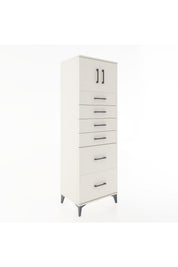 Hyperion Dolap Tek Raflı 6 Çekmeceli 2 Kapaklı 60x44x182 - S56M017V1B
