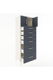 Hyperion Dolap Tek Raflı 6 Çekmeceli 2 Kapaklı 60x44x182 - S56M017V2B