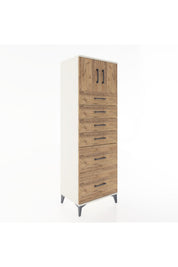 Hyperion Dolap Tek Raflı 6 Çekmeceli 2 Kapaklı 60x44x182 - S56M017V3B
