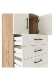 Hyperion Dolap Tek Raflı 6 Çekmeceli 2 Kapaklı 60x44x182 - S56M017V7B