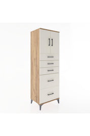 Hyperion Dolap Tek Raflı 5 Çekmeceli 2 Kapaklı 60x44x182 - S56M018V7B
