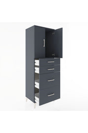 Hyperion Dolap Tek Raflı 4 Çekmeceli 2 Kapaklı 60x44x182 - S56M019V5B