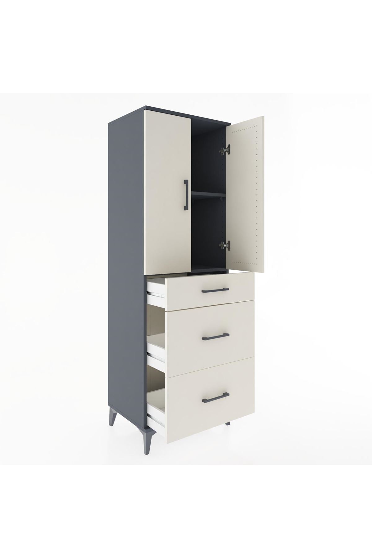 Hyperion Dolap 2 Raflı 3 Çekmeceli 2 Kapaklı 60x44x182 - S56M020V4B