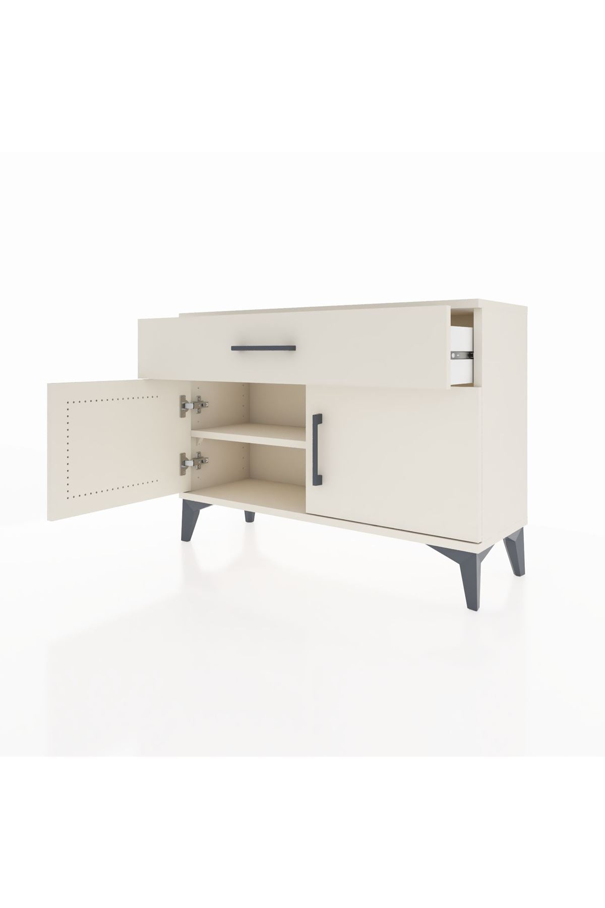 Arges Şifonyer Tek Raflı Tek Çekmeceli 2 Kapaklı 88x30x64 - S02M011V1A