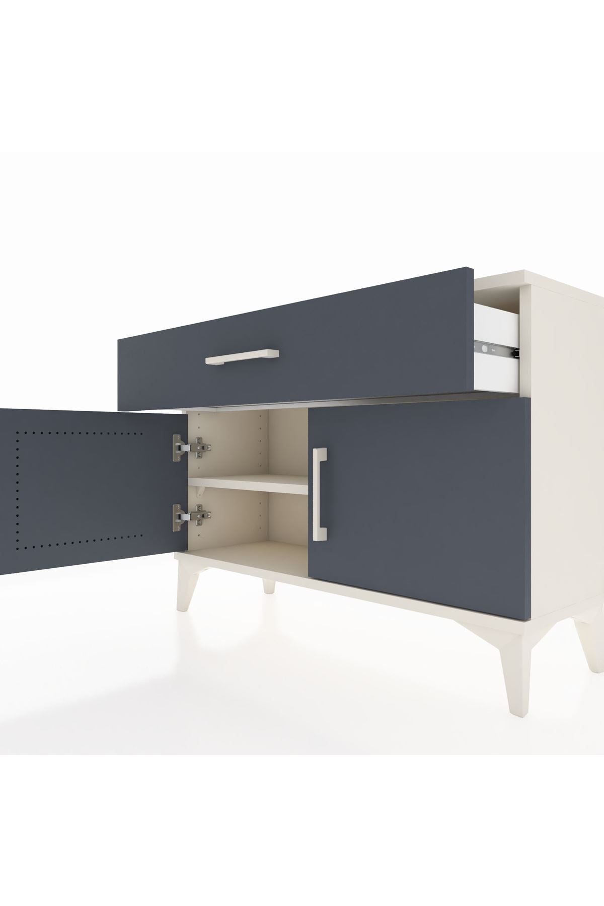 Arges Şifonyer Tek Raflı Tek Çekmeceli 2 Kapaklı 88x30x64 - S02M011V2A