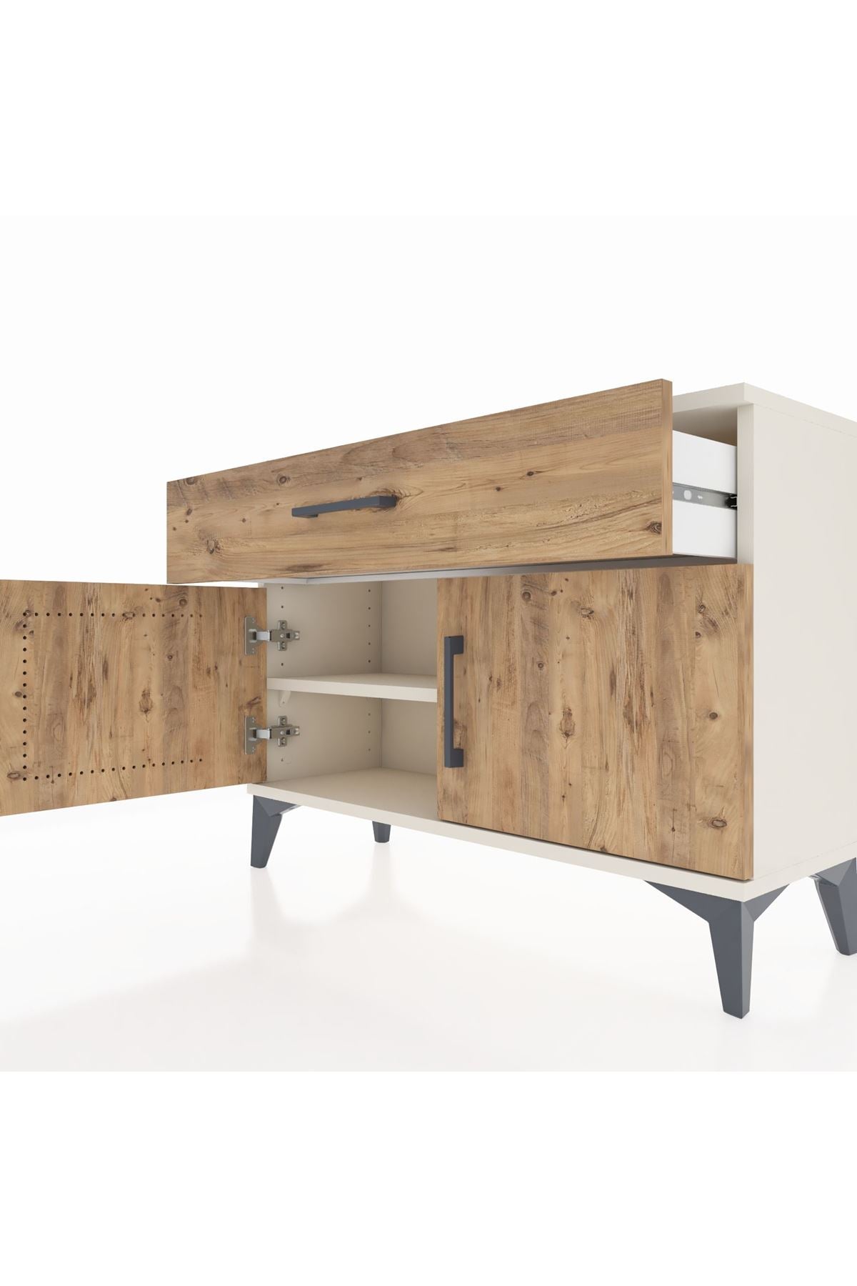 Arges Şifonyer Tek Raflı Tek Çekmeceli 2 Kapaklı 88x30x64 - S02M011V3A