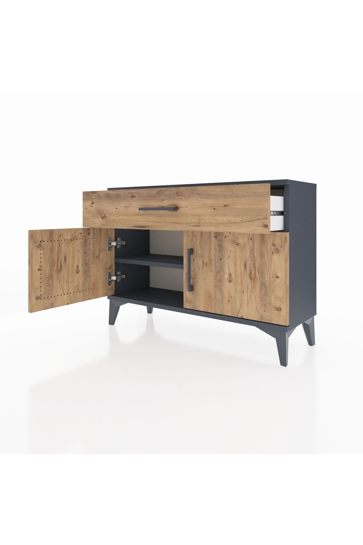 Arges Şifonyer Tek Raflı Tek Çekmeceli 2 Kapaklı 88x30x64 - S02M011V6A