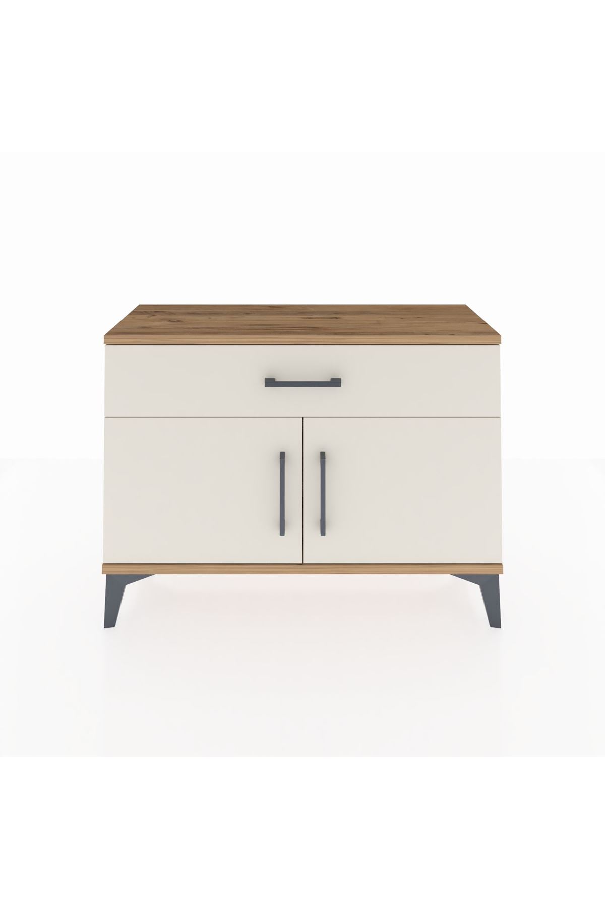 Arges Şifonyer Tek Raflı Tek Çekmeceli 2 Kapaklı 88x30x64 - S02M011V7A
