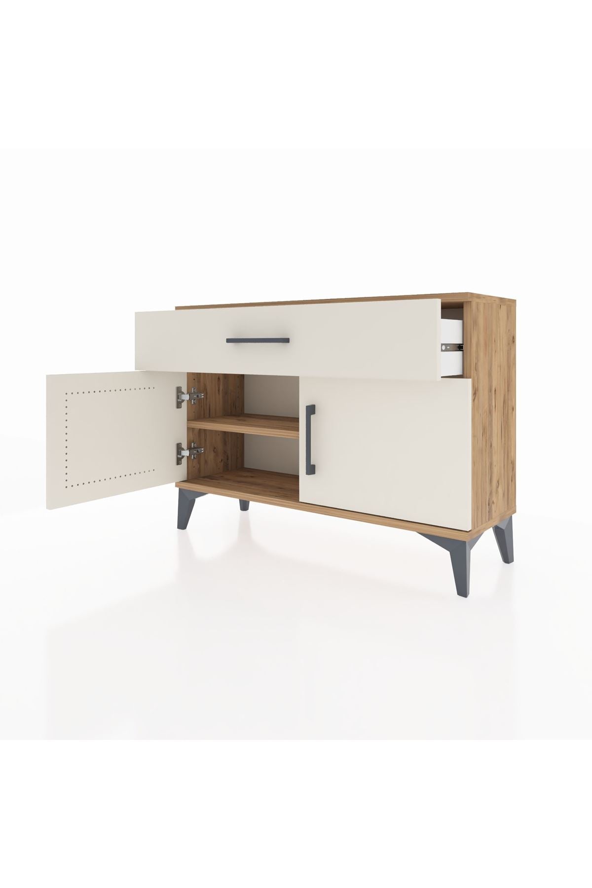 Arges Şifonyer Tek Raflı Tek Çekmeceli 2 Kapaklı 88x30x64 - S02M011V7A