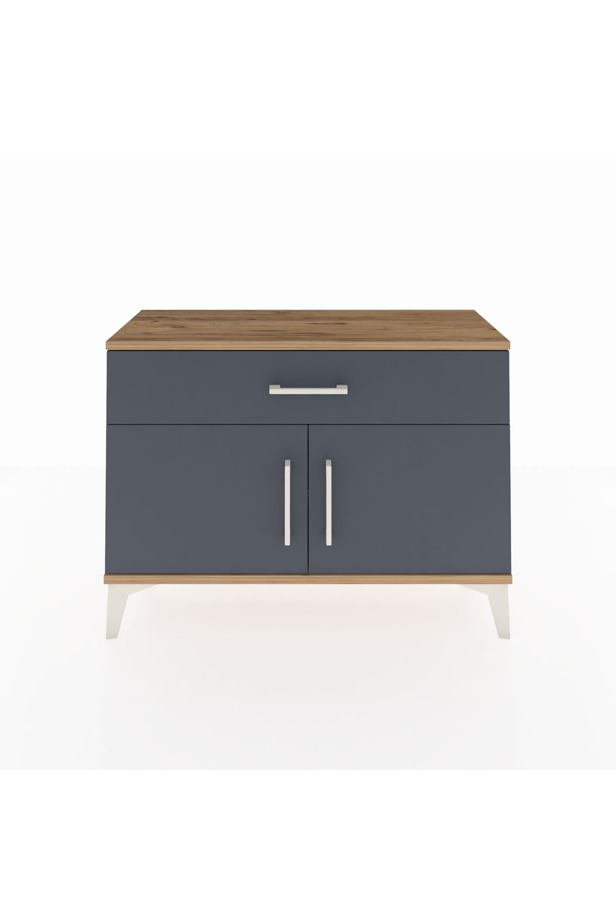 Arges Şifonyer Tek Raflı Tek Çekmeceli 2 Kapaklı 88x30x64 - S02M011V8A