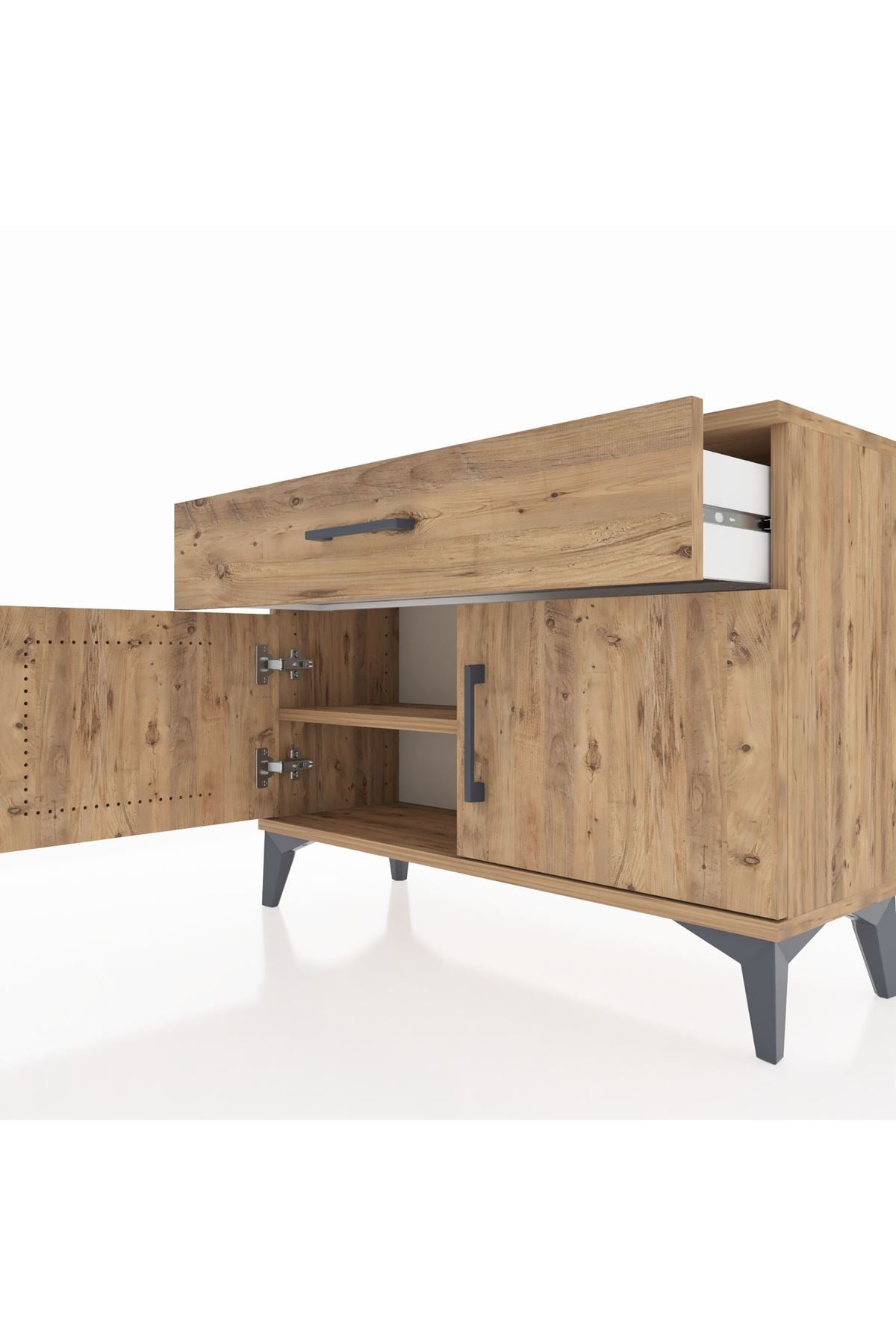Arges Şifonyer Tek Raflı Tek Çekmeceli 2 Kapaklı 88x30x64 - S02M011V9A
