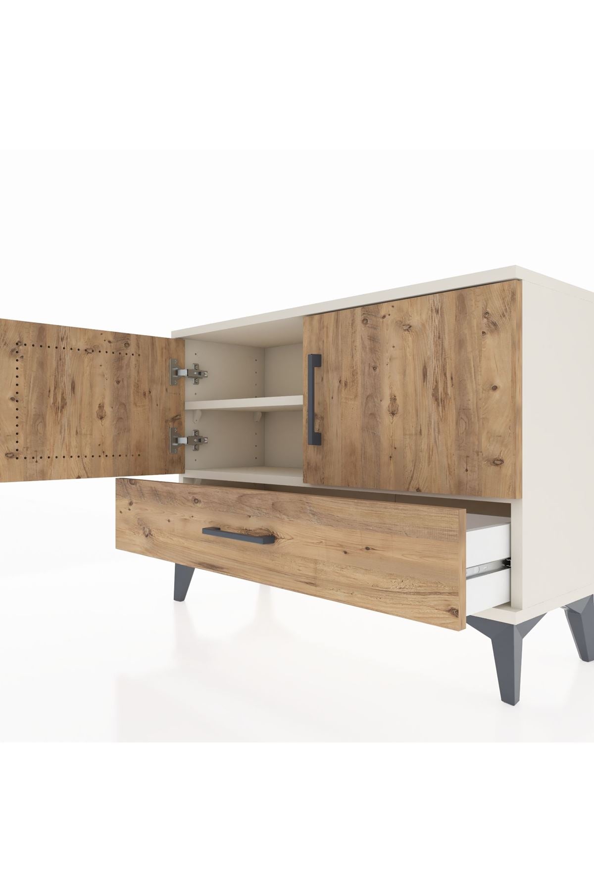 Arges Şifonyer 2 Raflı Tek Çekmeceli 2 Kapaklı 88x30x64 - S02M013V3A