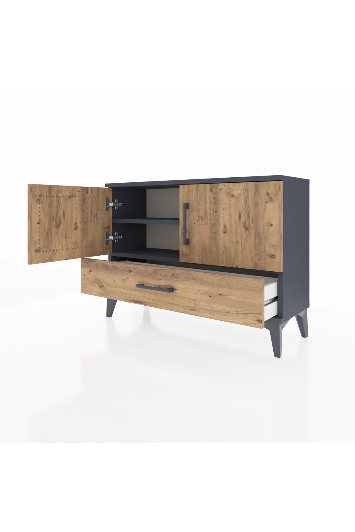 Arges Şifonyer 2 Raflı Tek Çekmeceli 2 Kapaklı 88x30x64 - S02M013V6A