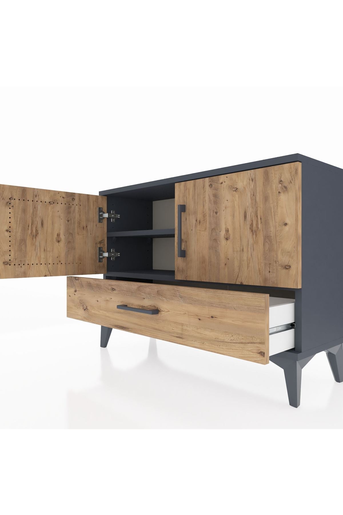 Arges Şifonyer 2 Raflı Tek Çekmeceli 2 Kapaklı 88x30x64 - S02M013V6A