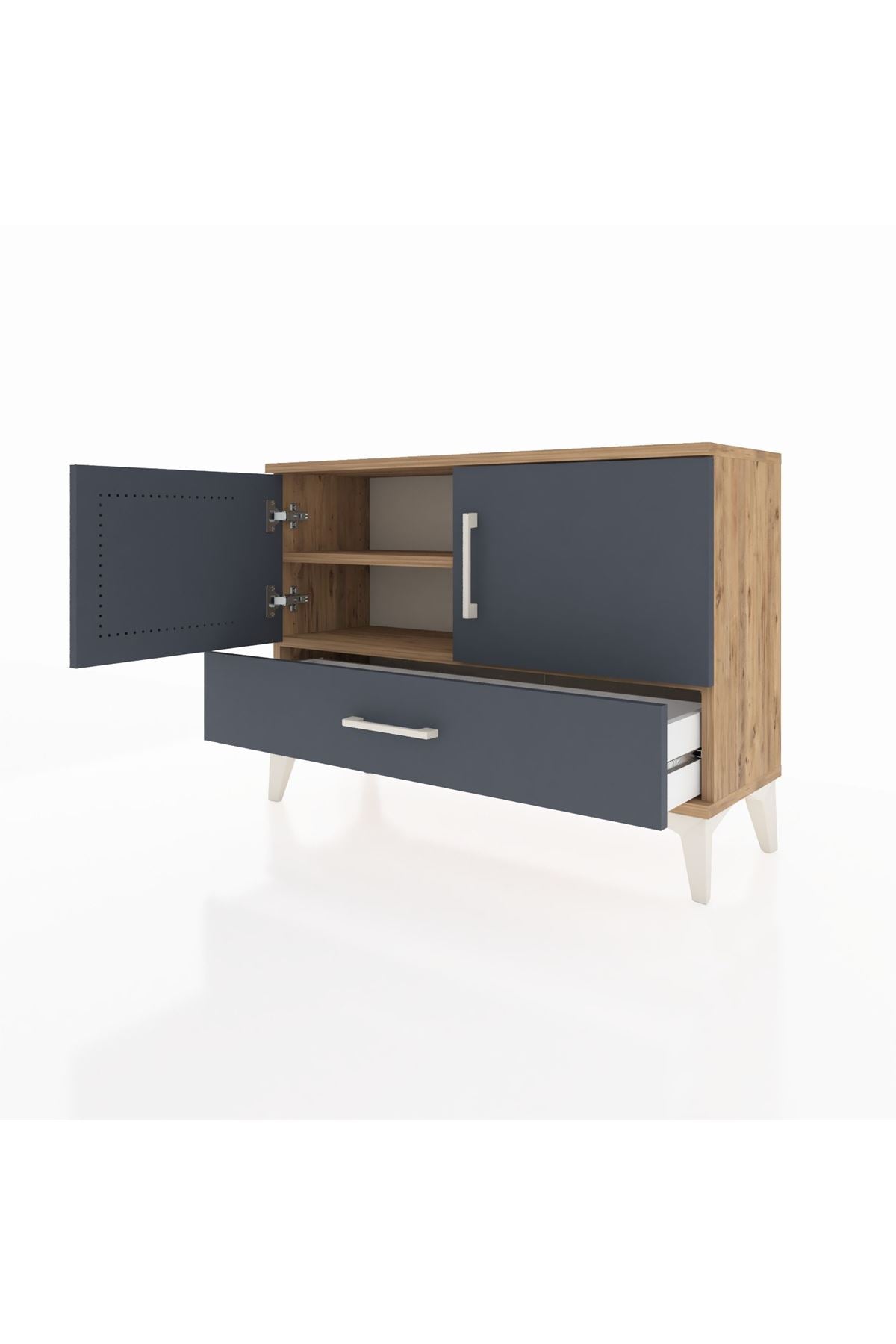 Arges Şifonyer 2 Raflı Tek Çekmeceli 2 Kapaklı 88x30x64 - S02M013V8A