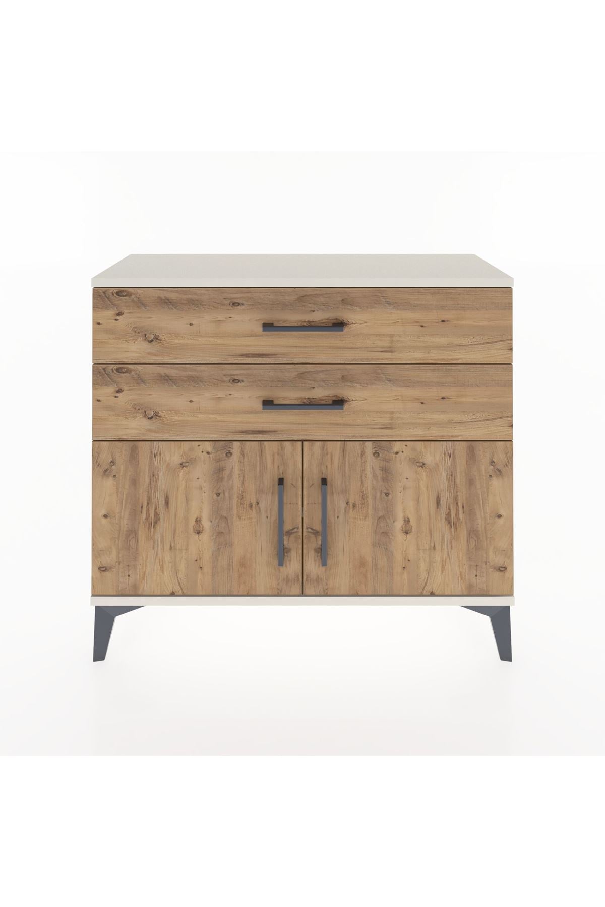 Arges Şifonyer Tek Raflı 2 Çekmeceli 2 Kapaklı 88x30x80 - S03M032V3A