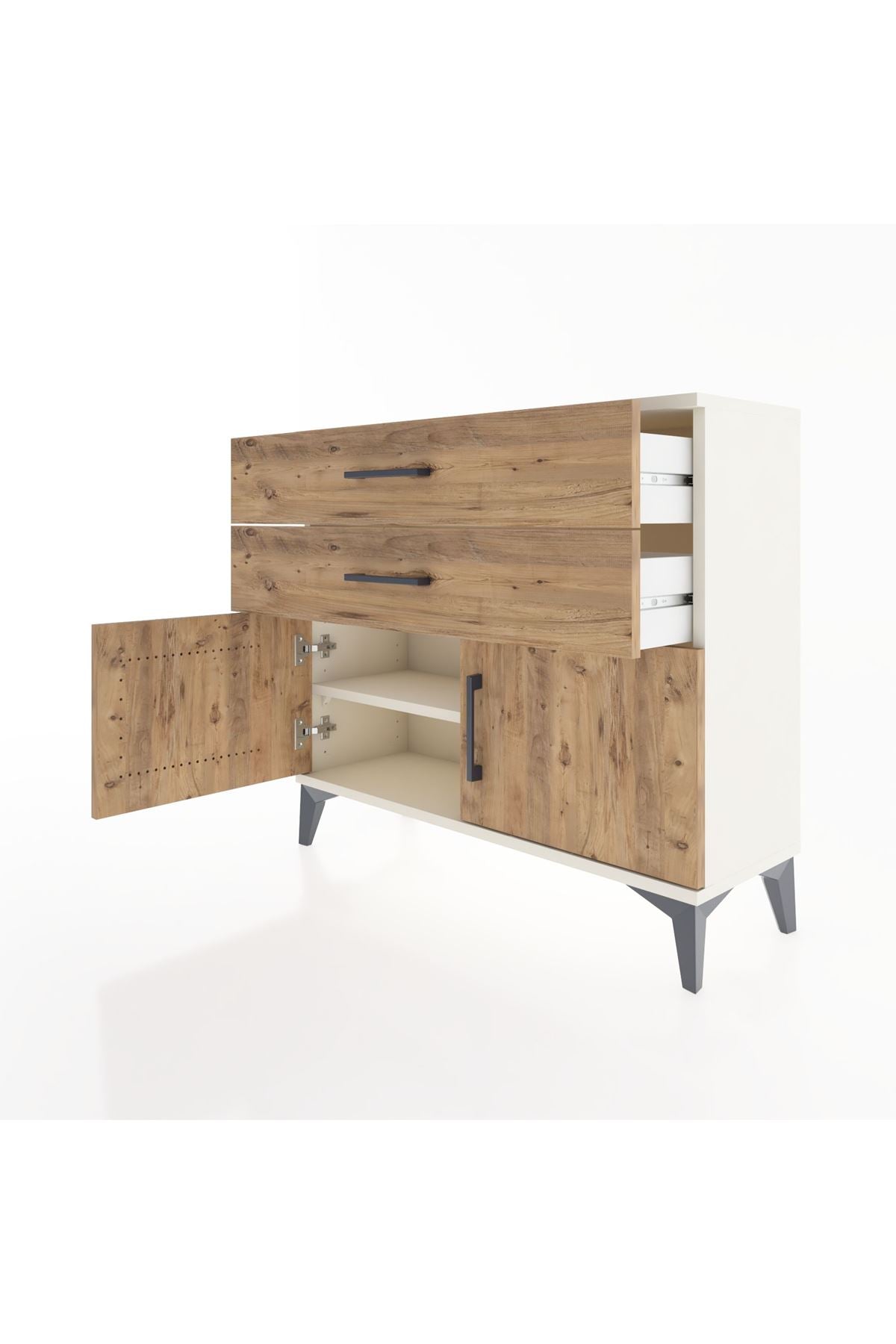 Arges Şifonyer Tek Raflı 2 Çekmeceli 2 Kapaklı 88x30x80 - S03M032V3A